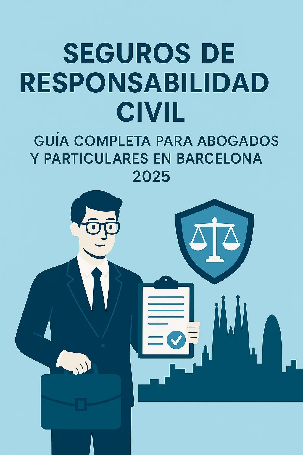 Portada de la guia completa d'assegurances de responsabilitat civil per a advocats i particulars a Barcelona 2025